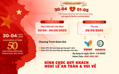 KHUYẾN MÃI MỪNG ĐẠI LỄ 30/04 – ƯU ĐÃI KÉP CỰC HOT TỪ V-SHORTS VÀ VBDSP