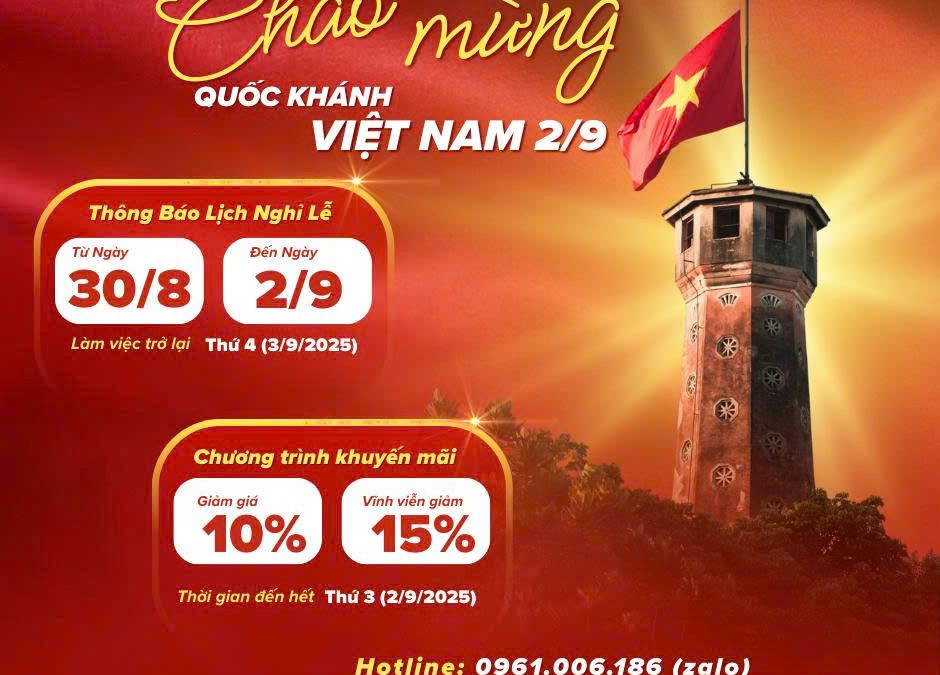 Thông báo nghỉ lễ Quốc khánh 2/9 & Ưu đãi đặc biệt phần mềm VBDSP – Vshorts